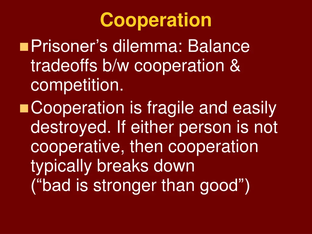 cooperation