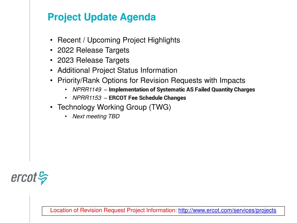 project update agenda