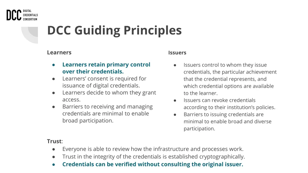 dcc guiding principles