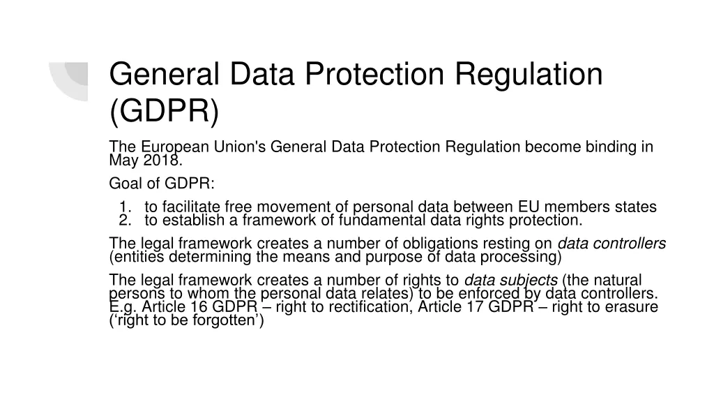 general data protection regulation gdpr