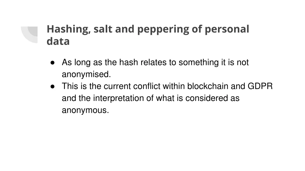 hashing salt and peppering of personal data