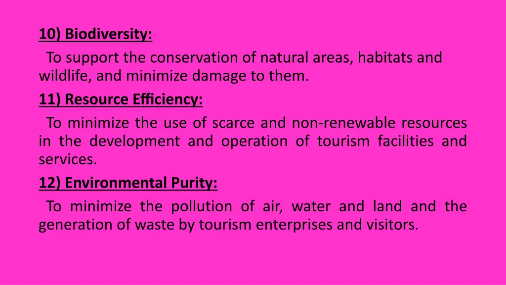 10 biodiversity to support the conservation