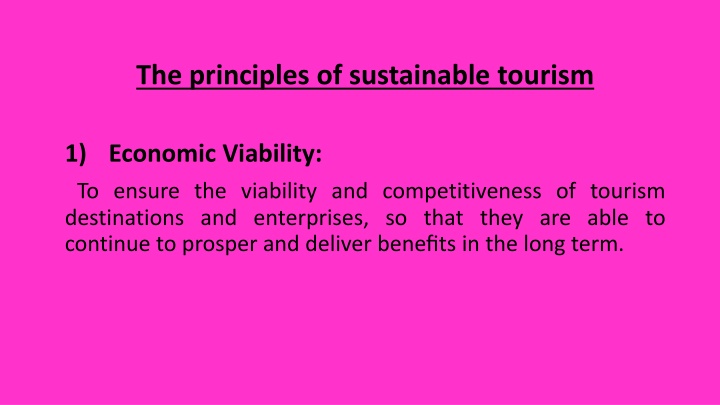 the principles of sustainable tourism