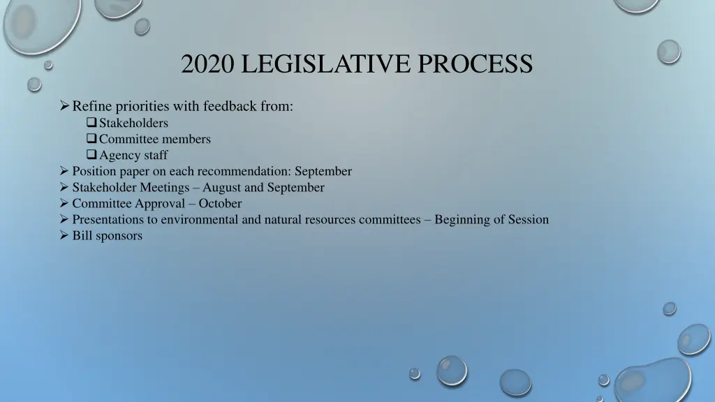 2020 legislative process