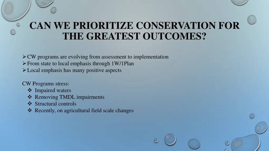 can we prioritize conservation for the greatest 1