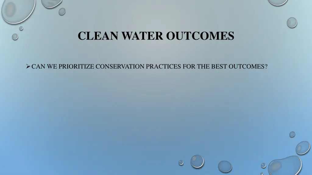 clean water outcomes