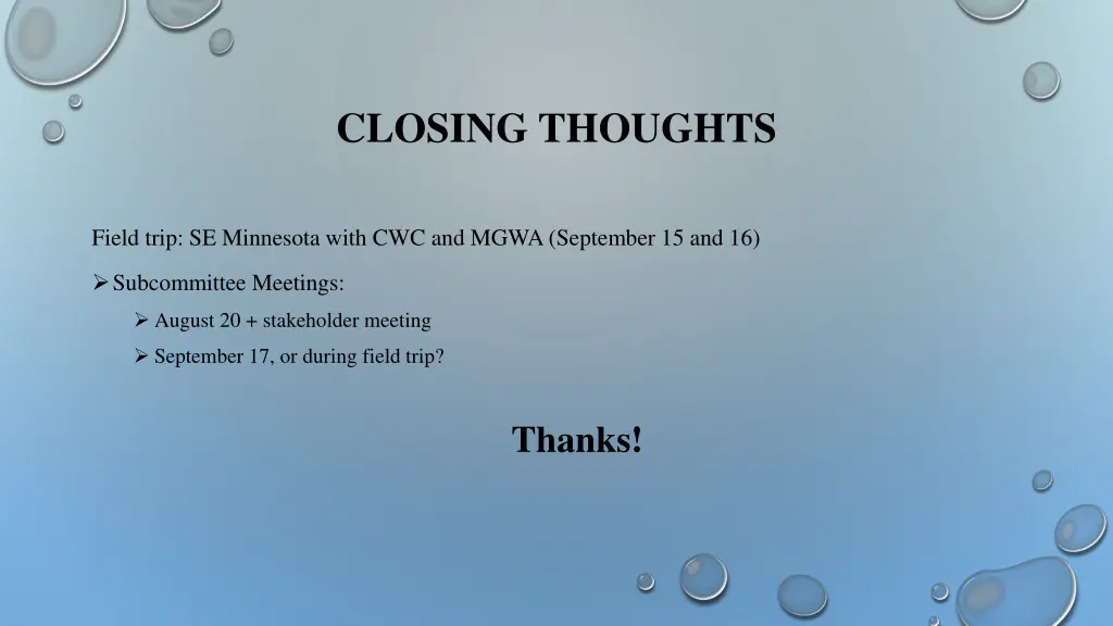 closing thoughts