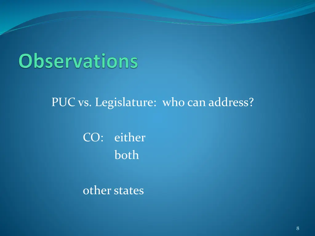 puc vs legislature who can address co either both
