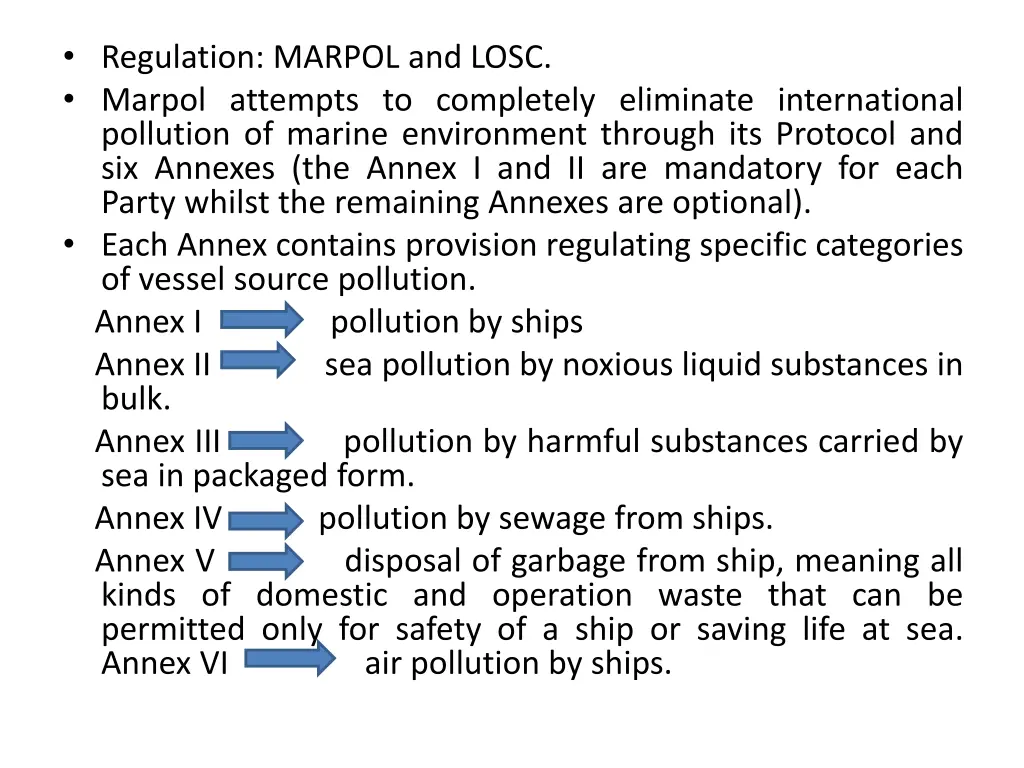 regulation marpol and losc marpol attempts