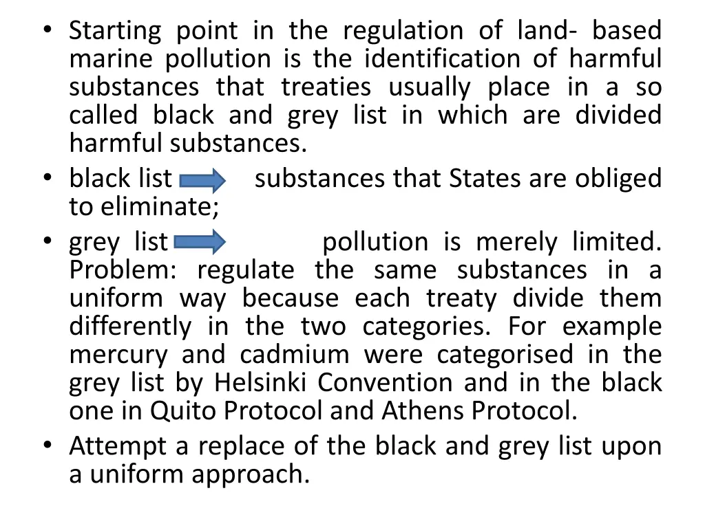 starting point in the regulation of land based