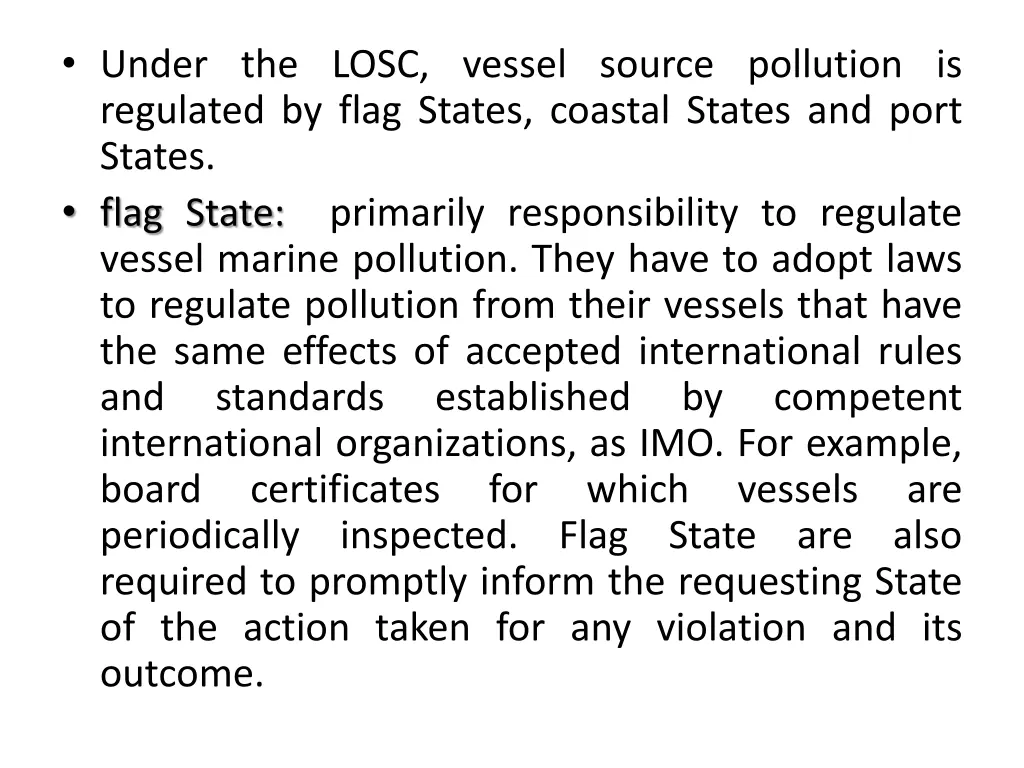 under the losc vessel source pollution