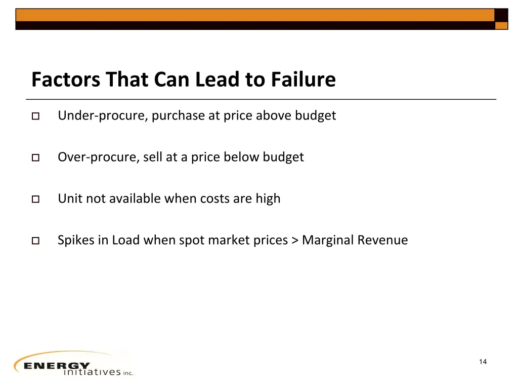 factors that can lead to failure