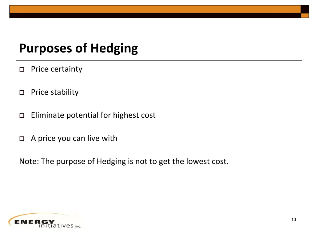 purposes of hedging