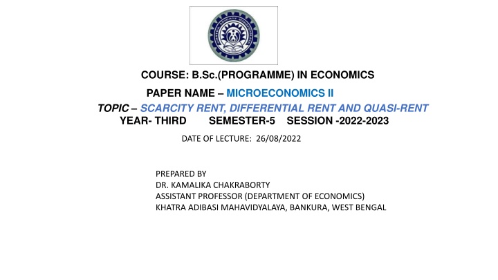 course b sc programme in economics