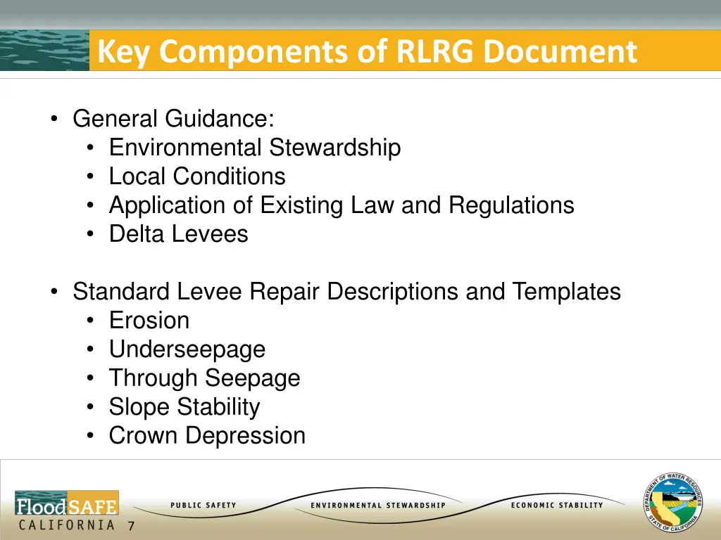 key components of rlrg document