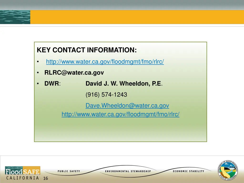 key contact information
