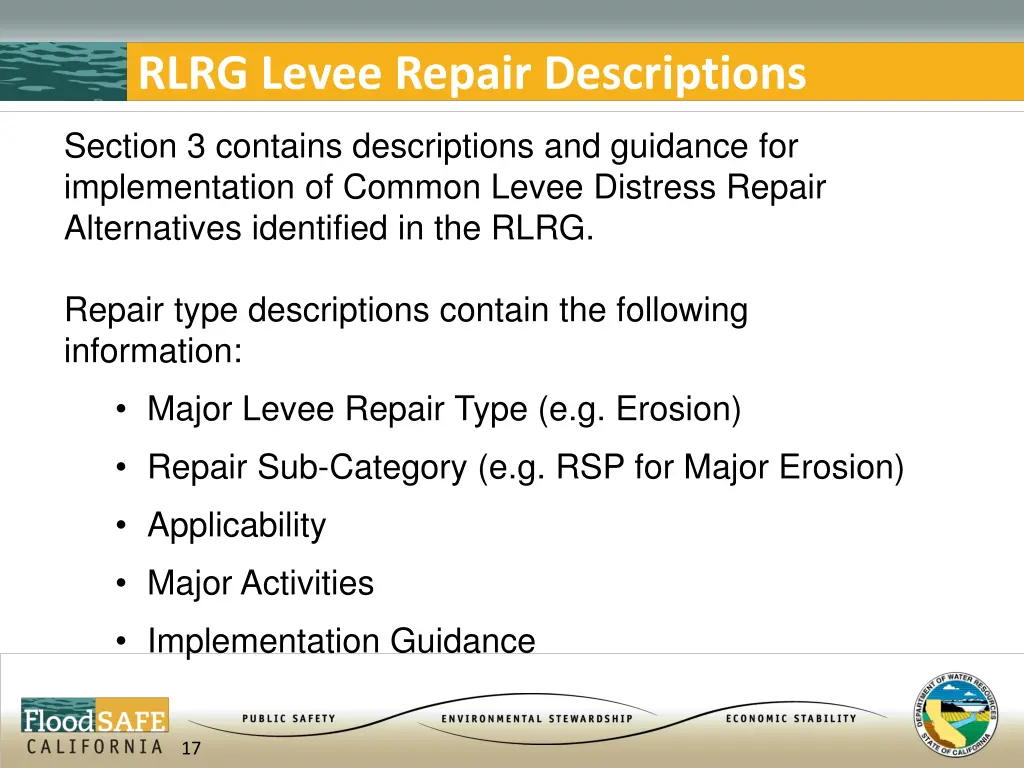 rlrg levee repair descriptions