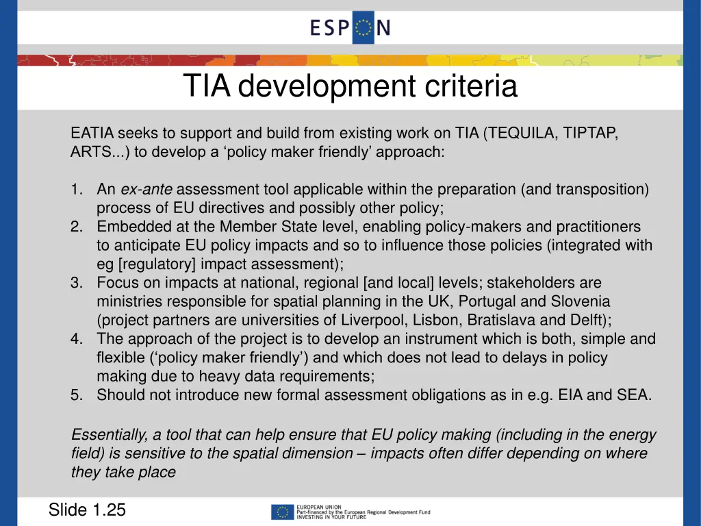 tia development criteria