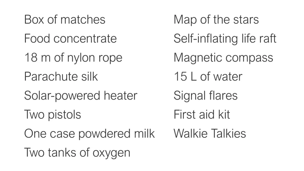 box of matches food concentrate 18 m of nylon