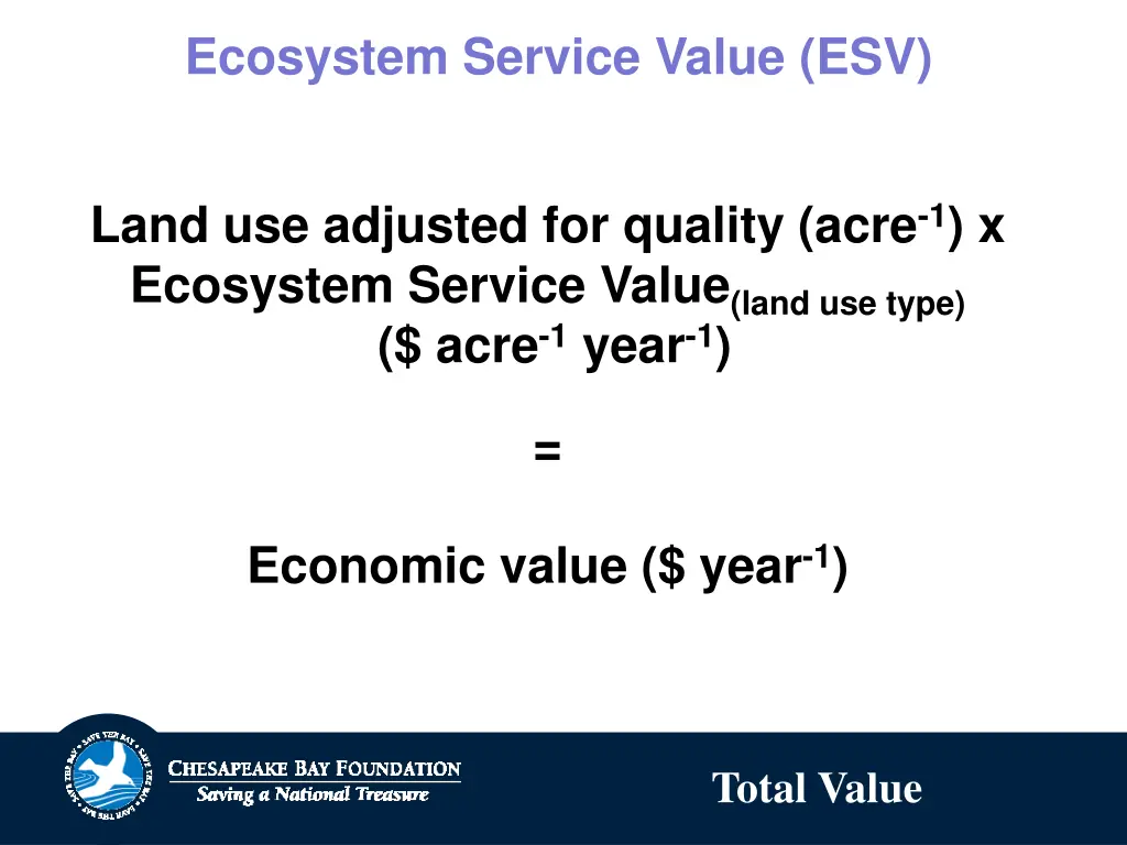 ecosystem service value esv