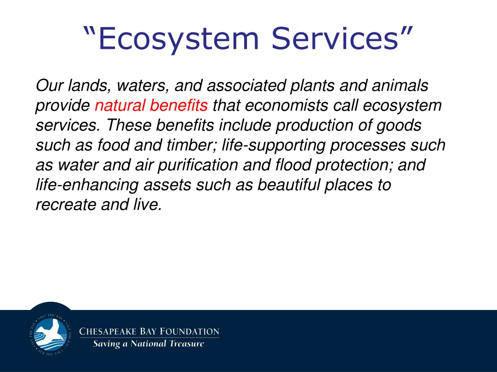 ecosystem services