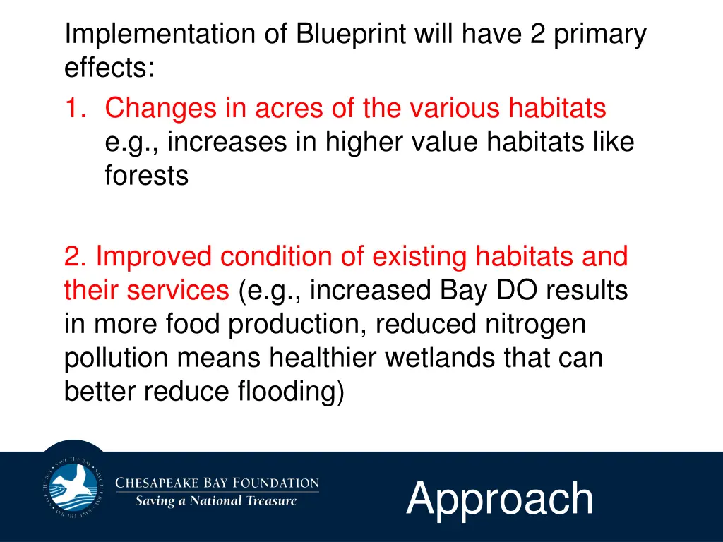 implementation of blueprint will have 2 primary