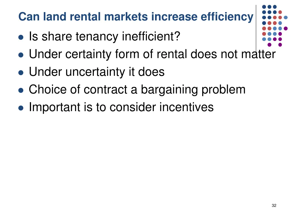 can land rental markets increase efficiency