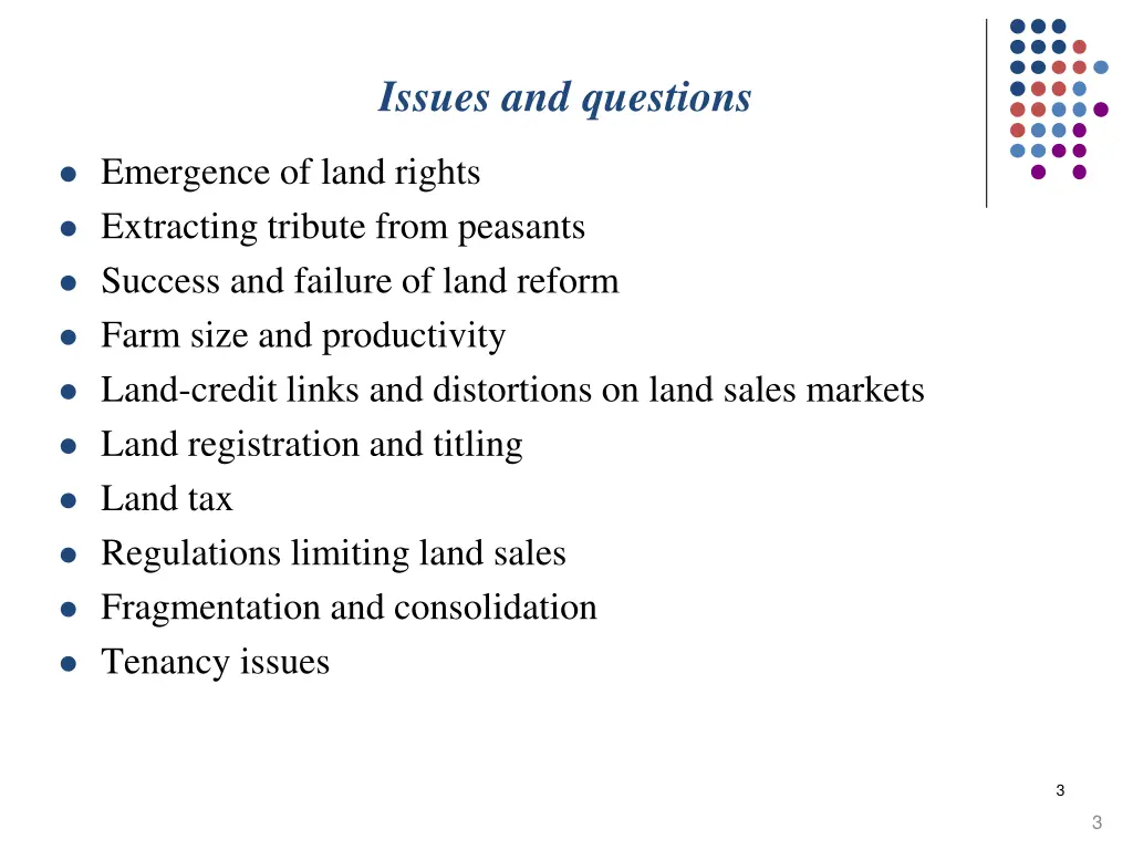 issues and questions