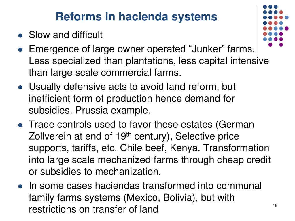 reforms in hacienda systems