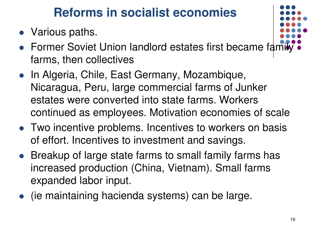 reforms in socialist economies