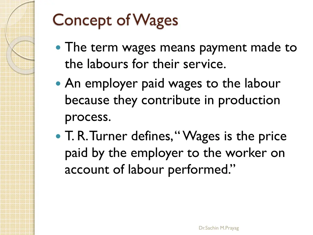 concept of wages
