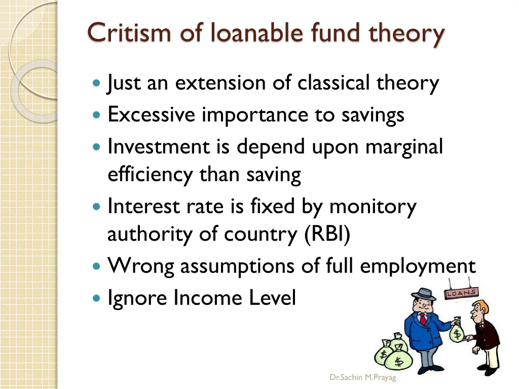 critism of loanable fund theory