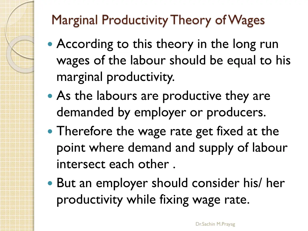marginal productivity theory of wages