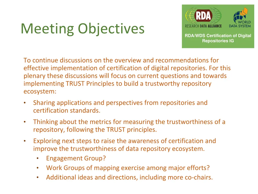 meeting objectives
