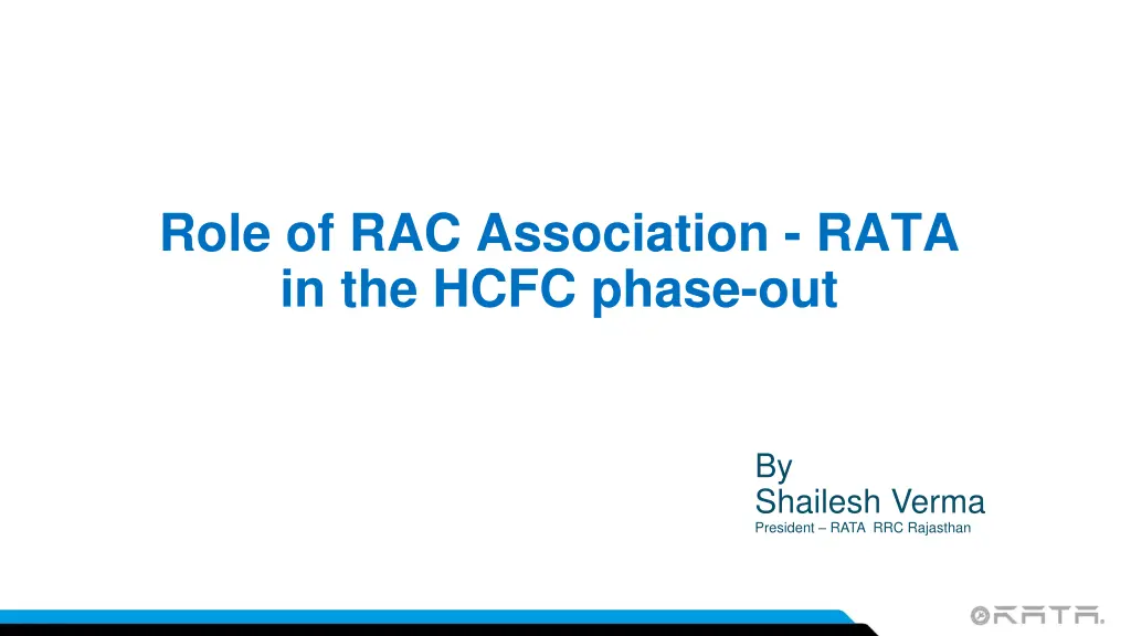 role of rac association rata in the hcfc phase out
