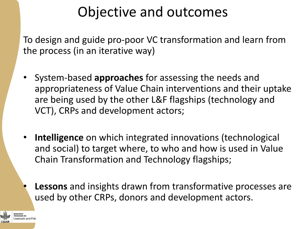 objective and outcomes