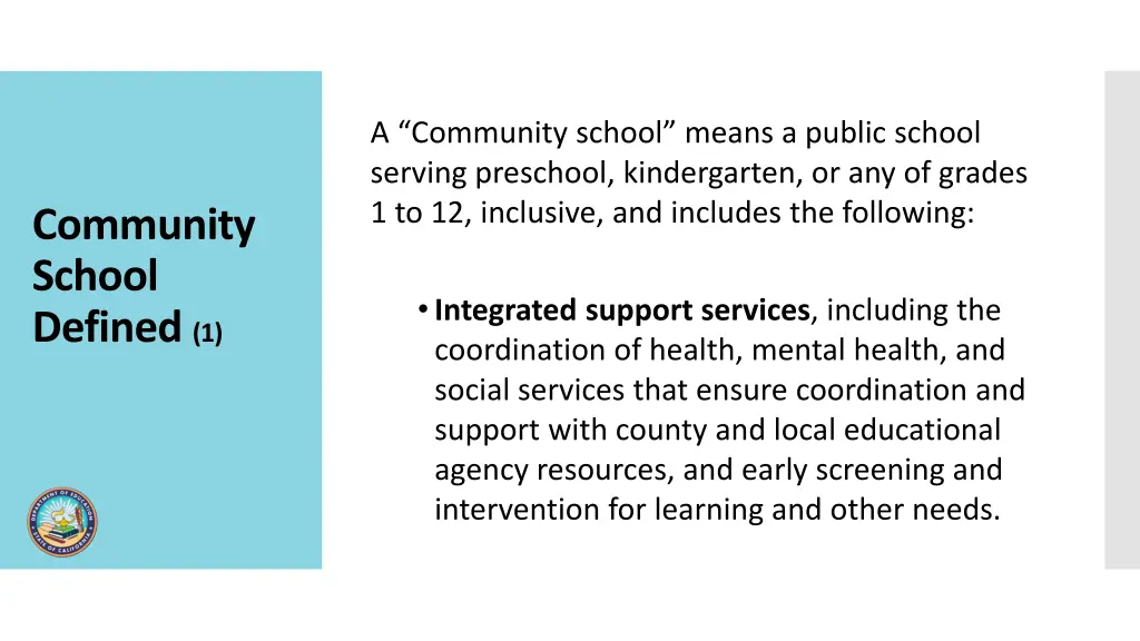 a community school means a public school serving