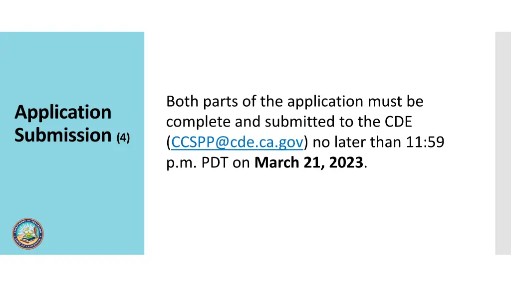 both parts of the application must be complete