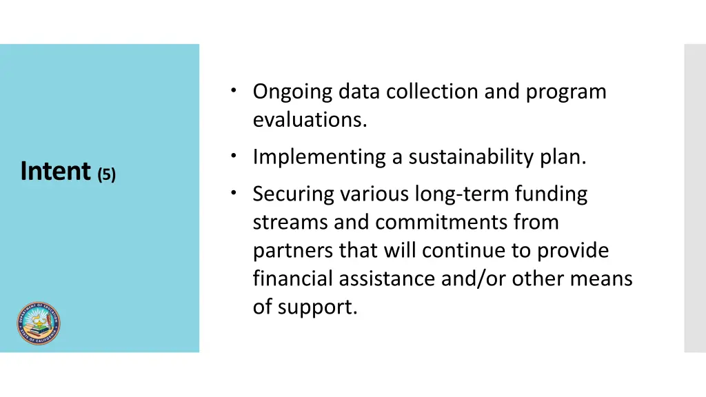 ongoing data collection and program evaluations