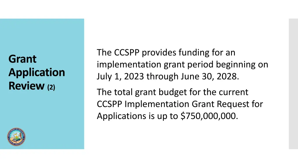 the ccspp provides funding for an implementation