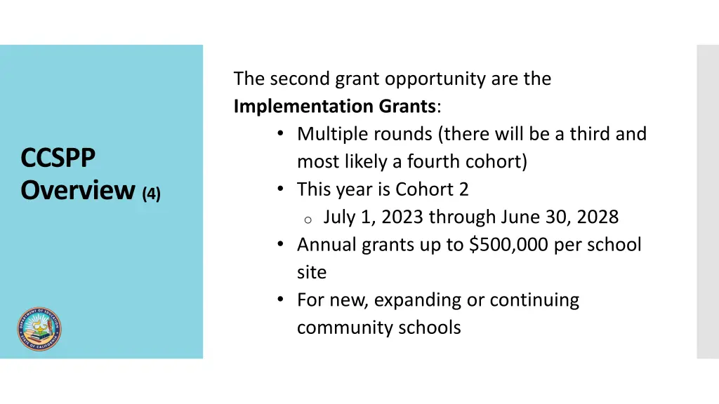 the second grant opportunity