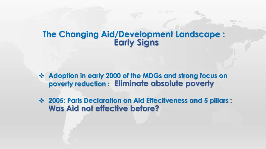 the changing aid development landscape early signs