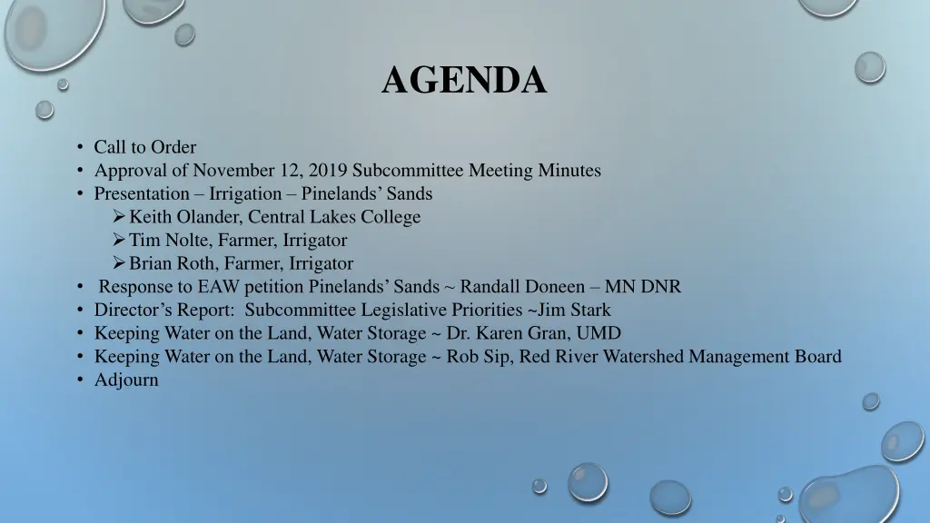 agenda