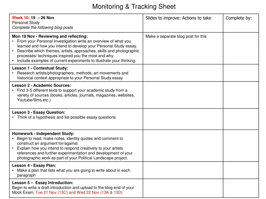 monitoring tracking sheet 1