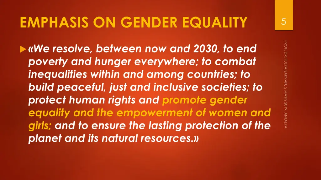 emphasis on gender equality
