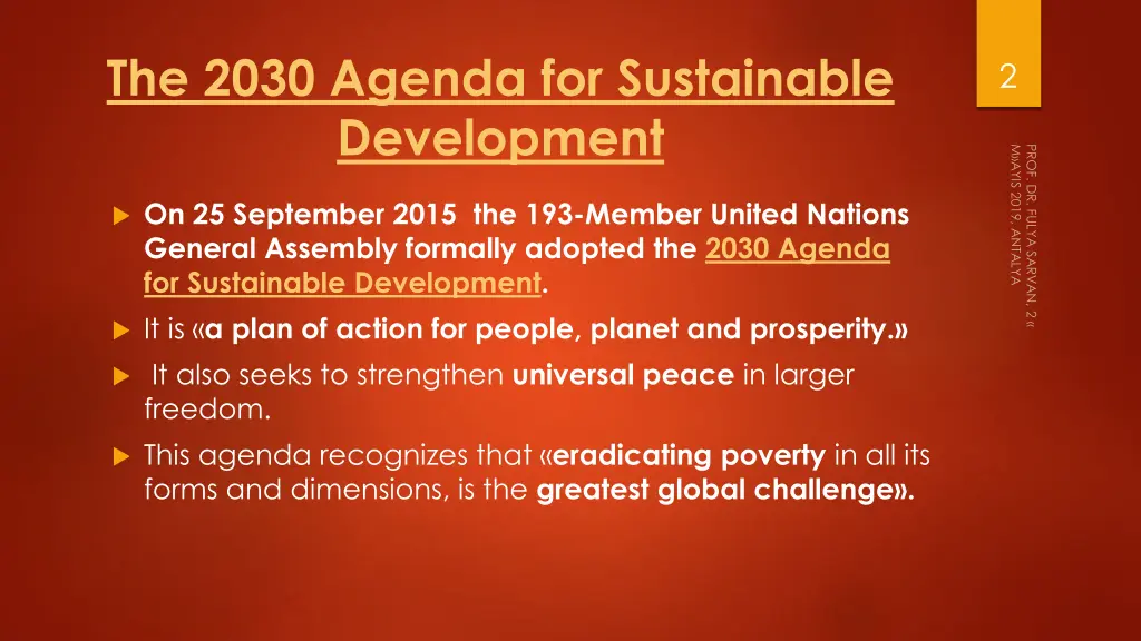 the 2030 agenda for sustainable development