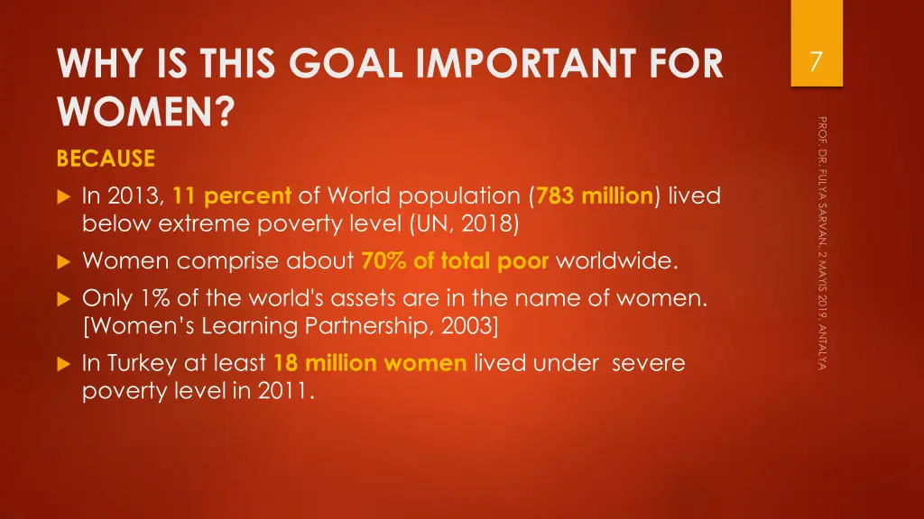 why is this goal important for women because