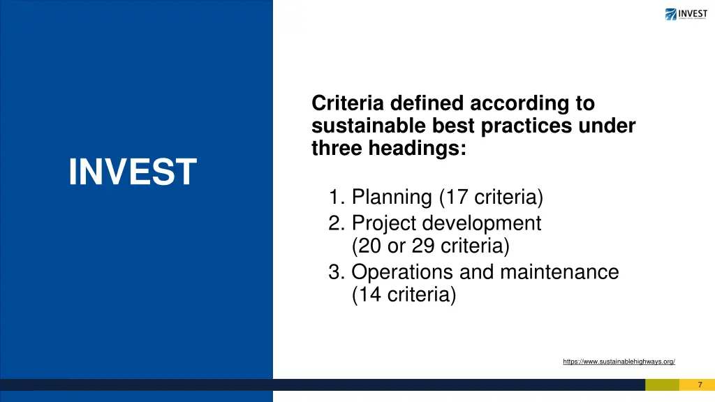 criteria defined according to sustainable best