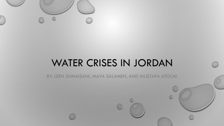water crises in jordan