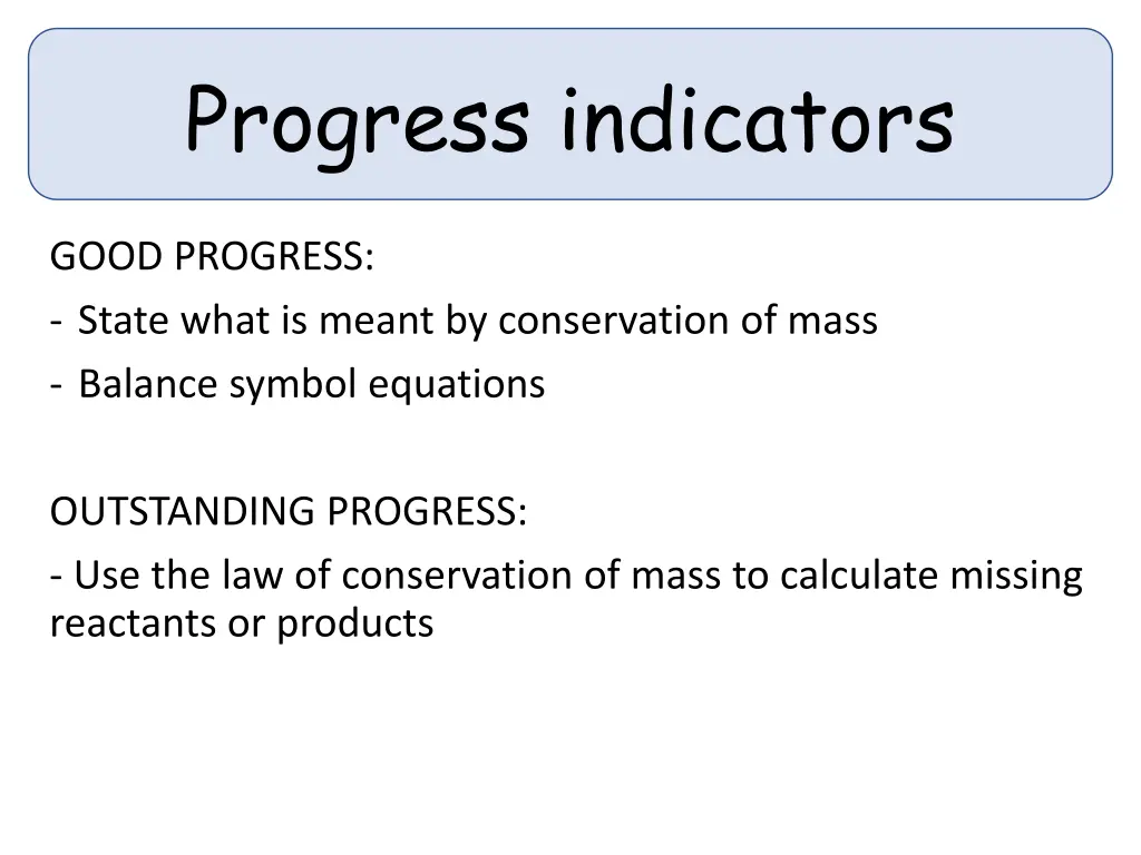 progress indicators